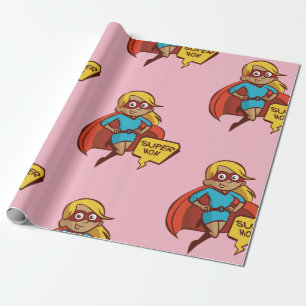 Papier Cadeau Super Maman Volant coloré
