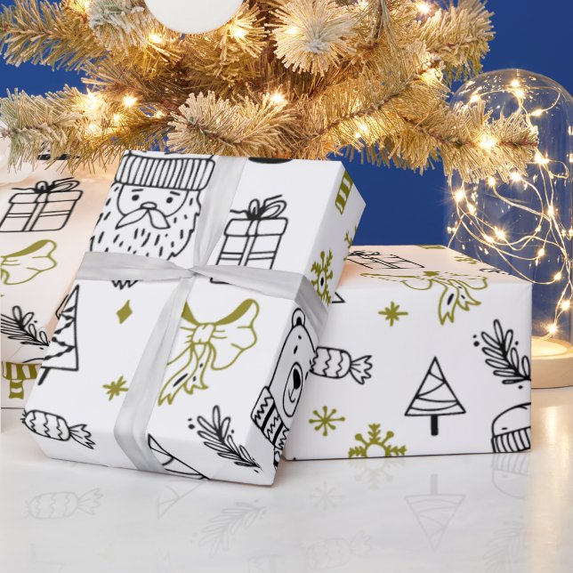 Papier Cadeau Super mignon Motif Noël blanc (Vacances)