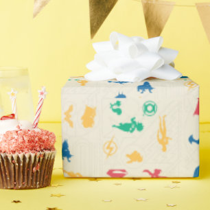 Papier Cadeau Super Pets & Justice League Motif Silhouette