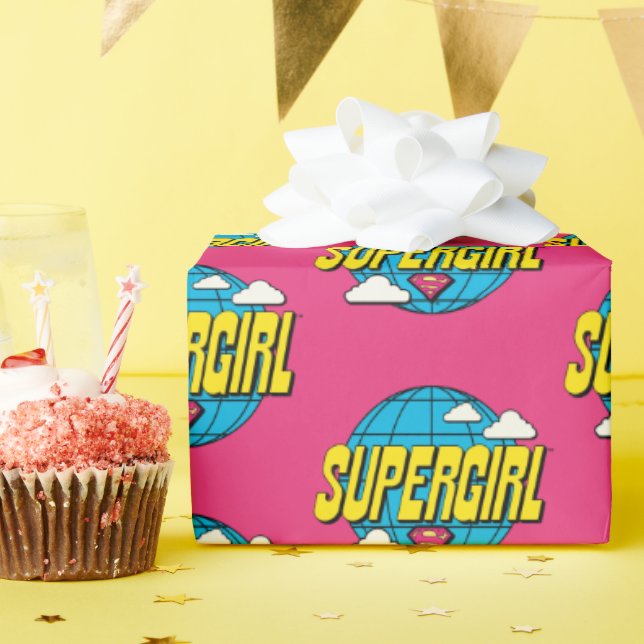 Papier Cadeau Supergirl Graphique Pop Global (Fête d'anniversaire)