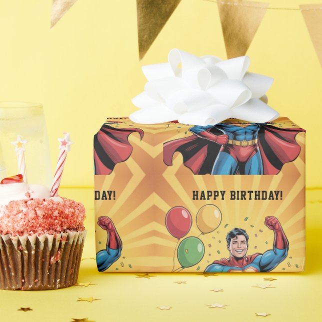 Papier Cadeau Superhero Boys Birthday Party (Fête d'anniversaire)