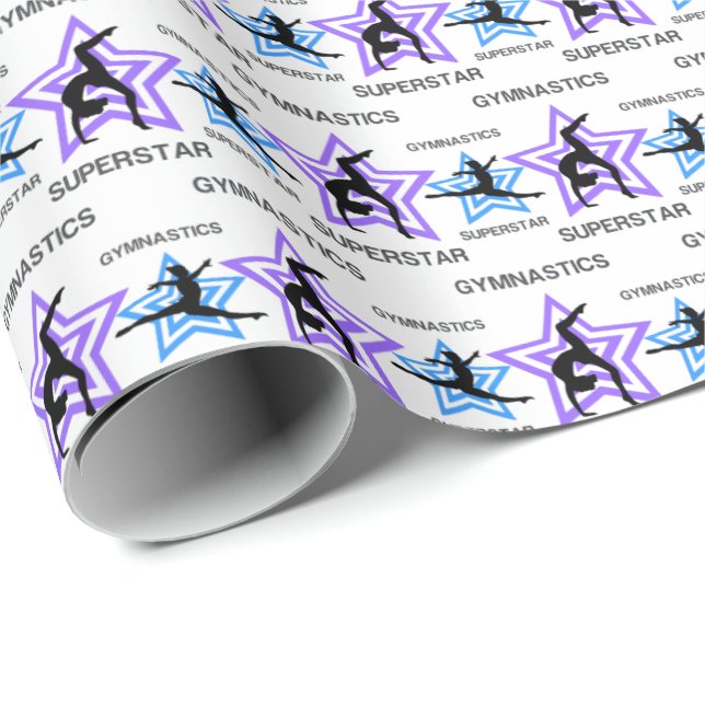 Papier Cadeau Superstar de la gymnastique (Coin rond)