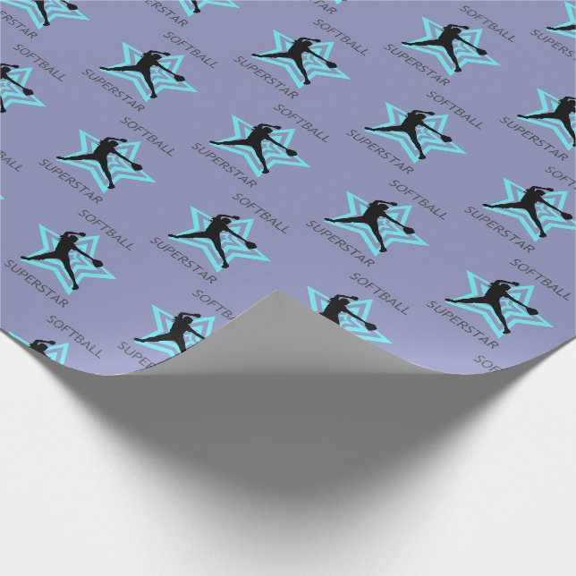 Papier Cadeau Superstar de softball    (Coin)