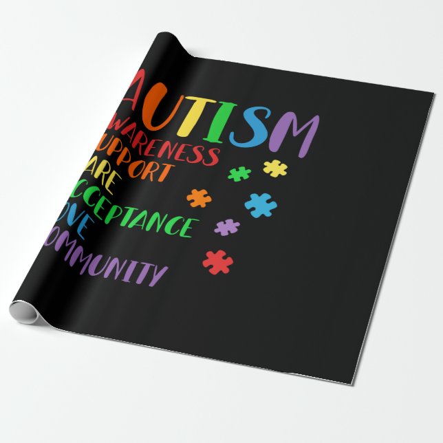 Papier Cadeau Support Acceptance Ally Autism (Déroulé)