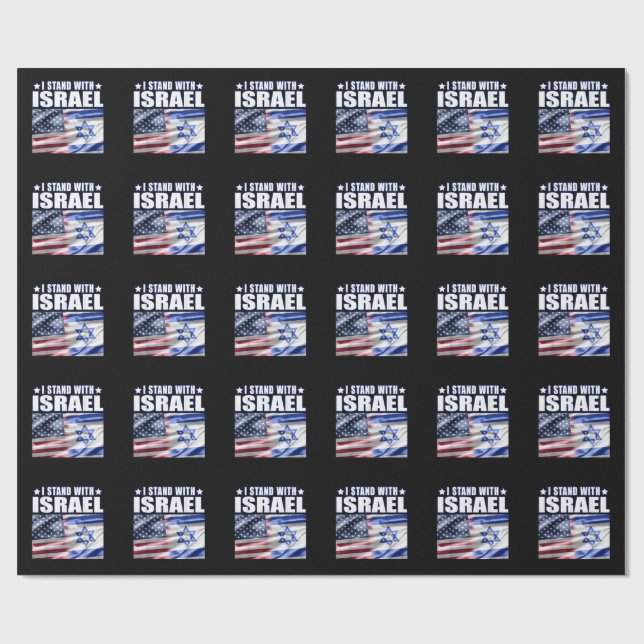 Papier Cadeau Support Israel I Stand with Israel  (Plat)