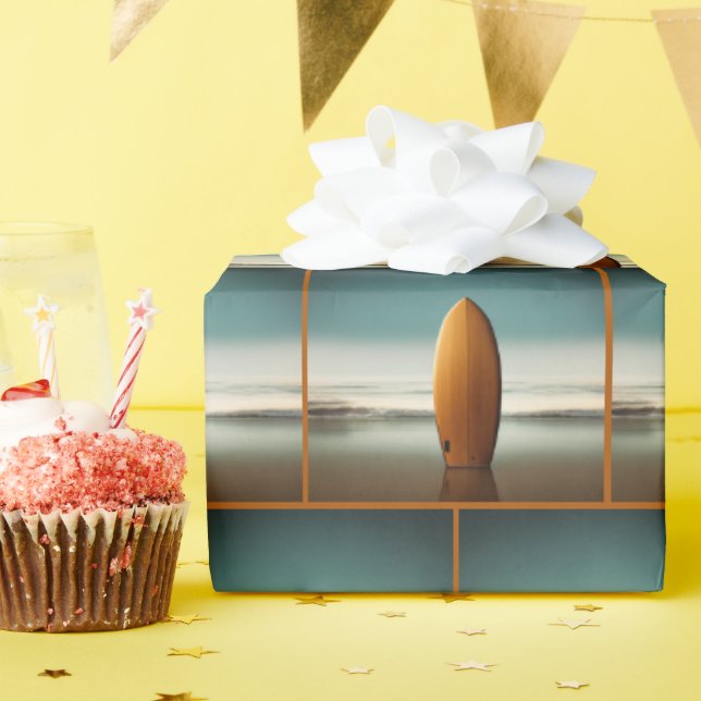 Papier Cadeau Surf En Hauteur Dans Le Sable De Plage (Fête d'anniversaire)