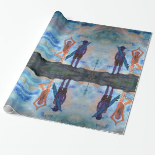 Papier Cadeau Surf Yoga Été Papier à envelopper brillant