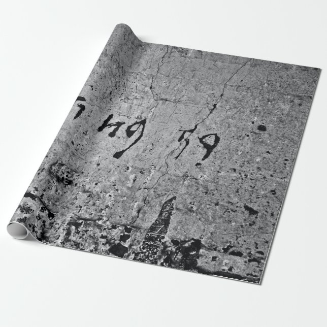 Papier Cadeau Surface en béton noir et gris (Déroulé)
