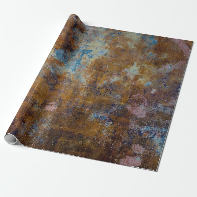 Papier Cadeau Surface en bois Brown et rose (Déroulé)