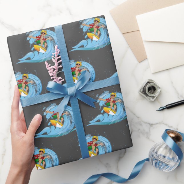 Papier Cadeau Surfer sur Blue Wave (Cadeaux)