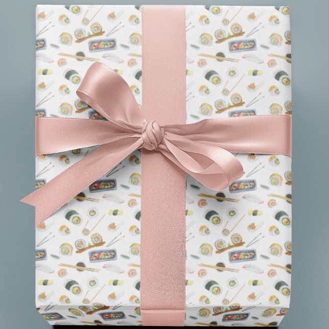 Papier Cadeau Sushi et sashimi aquarelle  (Créateur téléchargé)