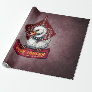 Papier Cadeau Swan Punk : Le rebelle plumé.