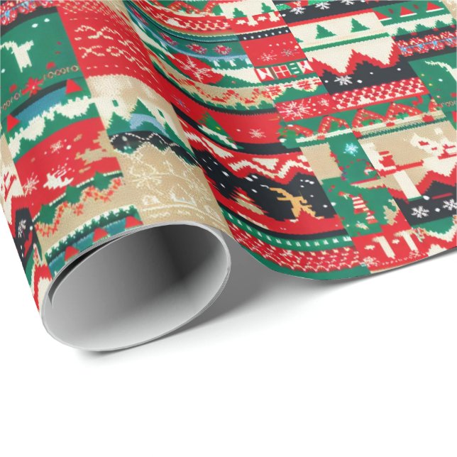 Papier Cadeau Sweat moche de Noël 8 (Coin rond)
