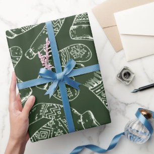 Papier Cadeau Sweaters d'hiver Mittens Écharpes Chaussettes Enve