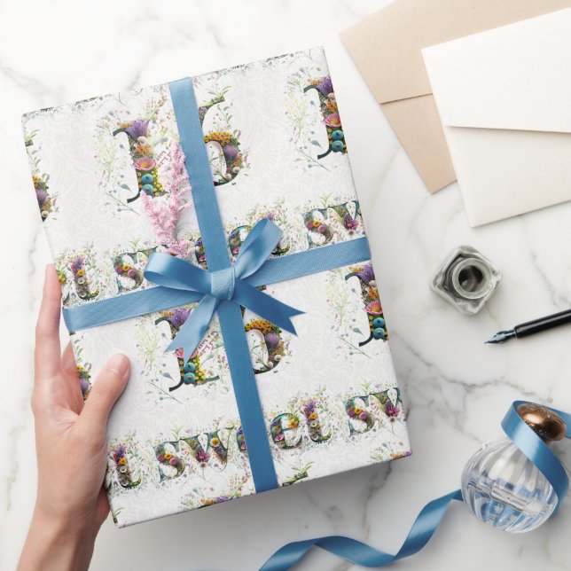 Papier Cadeau Sweet 16 Joyeux Anniversaire Fleur sauvage Texte (Cadeaux)