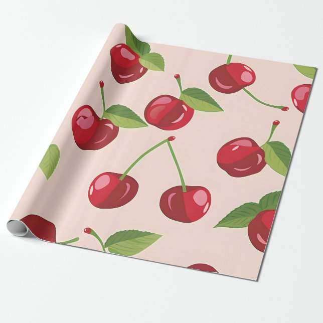 Papier Cadeau Sweet Cherry Delight (Déroulé)