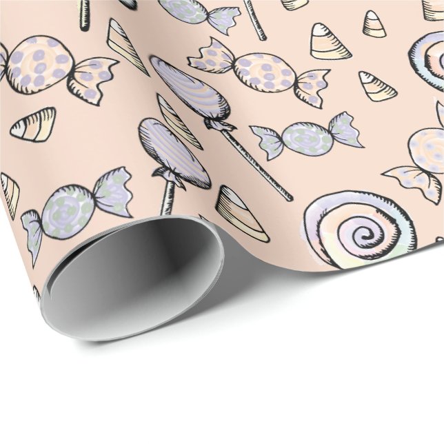 Papier Cadeau Sweet Little One Candy Thème (Coin rond)