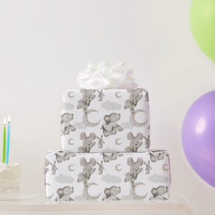Papier Cadeau Sweet Moon Dreams Souris, Toy Bunny, Elephant