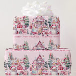 Papier Cadeau Sweet Père Noël Land in Pink Girl's Name Christmas<br><div class="desc">Nom de la jeune fille Noël Père Noël Terre en papier d'enveloppement rose</div>