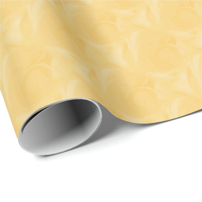 Papier Cadeau Sweet Sunshine Yellow Swirls (Coin rond)