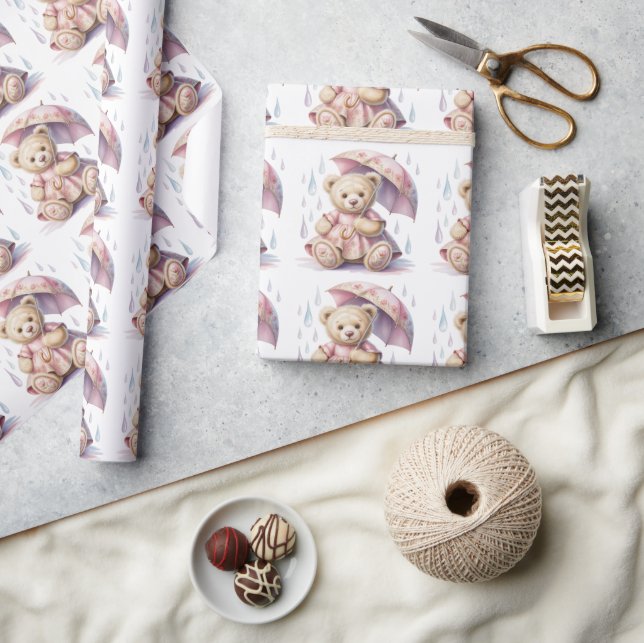Papier Cadeau Sweet Teddy Bear Girl Baby Shower Favor (Artisanat)