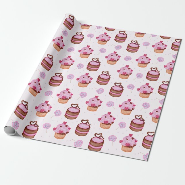 Papier Cadeau Sweet Treats Wrapping (Déroulé)