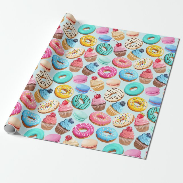 Papier Cadeau Sweet Treats Wrapping (Déroulé)