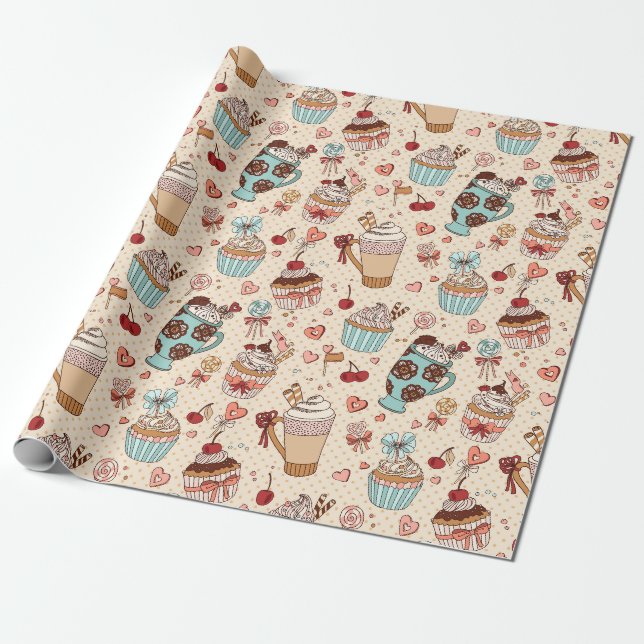 Papier Cadeau Sweet Treats Wrapping Paper (Déroulé)