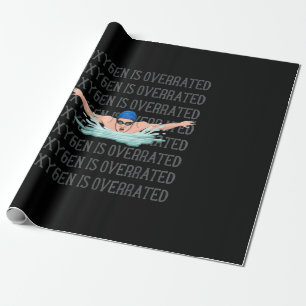 Papier Cadeau Swim Swimmer Amour Amoureux Nage Amusant Garçon Sp