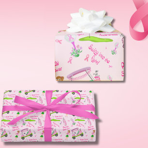 Papier Cadeau Swing Pink Golfer Sensibilisation au cancer du sei