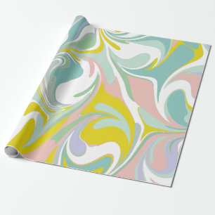 Papier Cadeau Swirls Pastel Spring  Conception Abstraite du marb