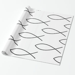 Papier Cadeau Symbole chrétien Ichthys Thunder_Cove de poissons