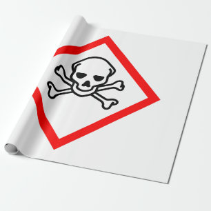 Papier Cadeau Symbole de danger du crâne et des os croisés