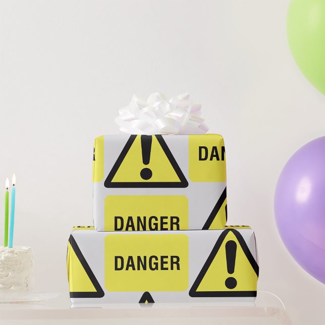 Papier Cadeau Symbole de danger jaune (Créateur téléchargé)