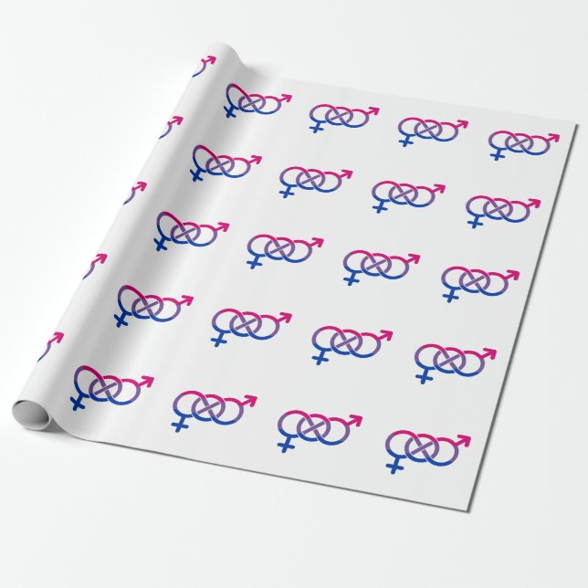 Papier Cadeau Symbole de genre bisexuel (Déroulé)