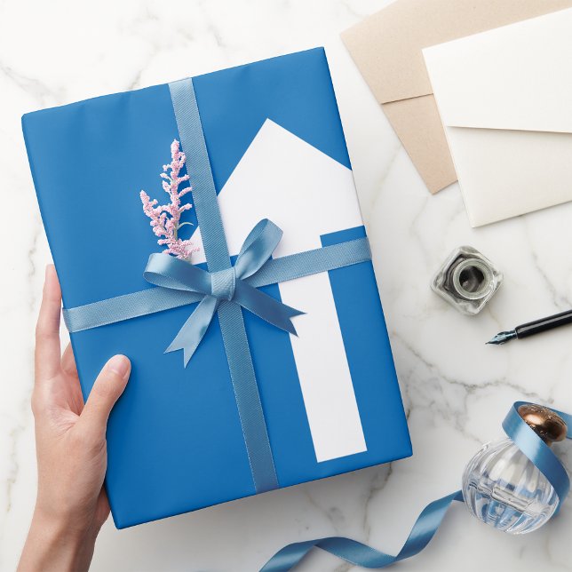 Papier Cadeau Symbole de la route à sens unique bleu - Inscripti (Créateur téléchargé)