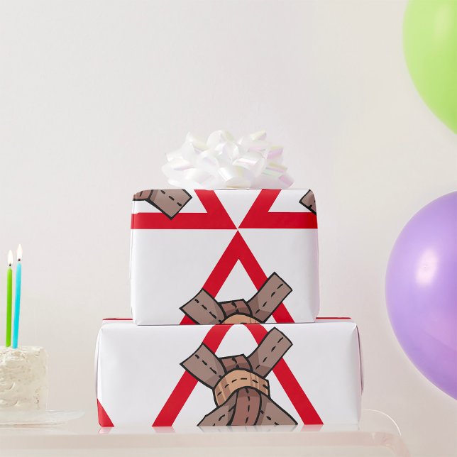 Papier Cadeau Symbole de la route d'avertissement de noeud de tr (Créateur téléchargé)