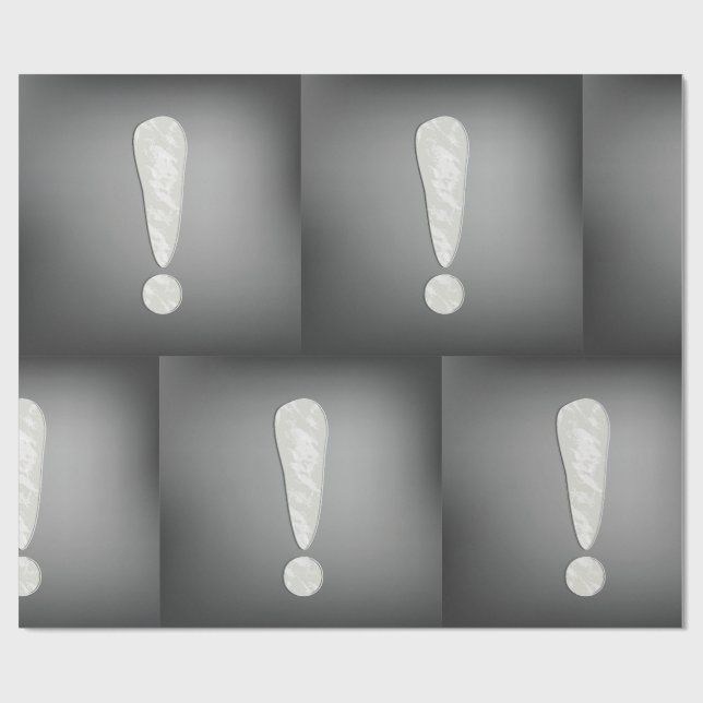 Papier Cadeau Symbole de point d'exclamation grunge industriel (Plat)