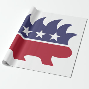 Papier Cadeau Symbole de Porcupine du Parti Libertarien