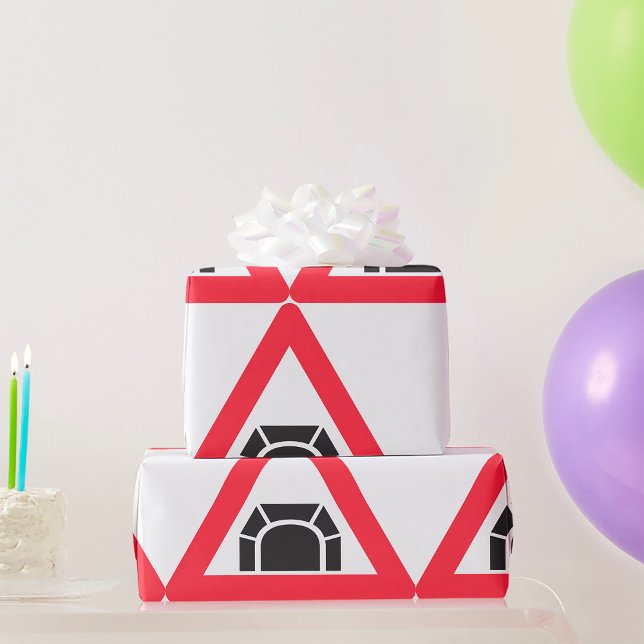 Papier Cadeau Symbole de trafic du panneau d'avertissement du tu (Créateur téléchargé)