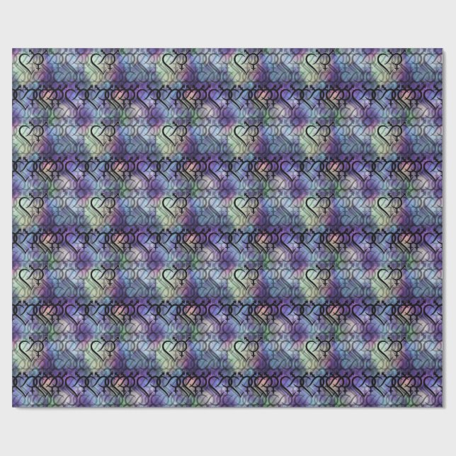Papier Cadeau Symbole d'inclusion et d'amour (Plat)