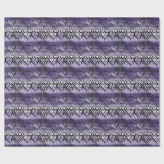 Papier Cadeau Symbole d'inclusion et d'amour (Plat)