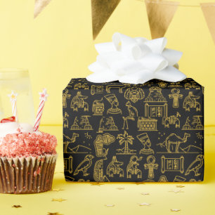 Papier Cadeau SYMBOLE HIÉROglyphique égyptien Motif