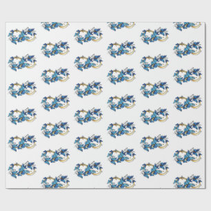Papier Cadeau Symbole infini de papillons Morpho bleus