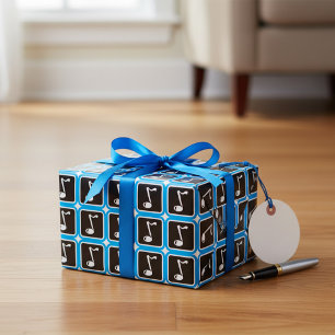 Papier Cadeau Symbole musical minimaliste Gras