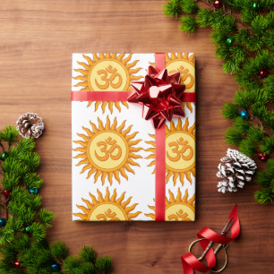 Papier Cadeau Symbole Om dans le soleil radiant Spirituel Hindou
