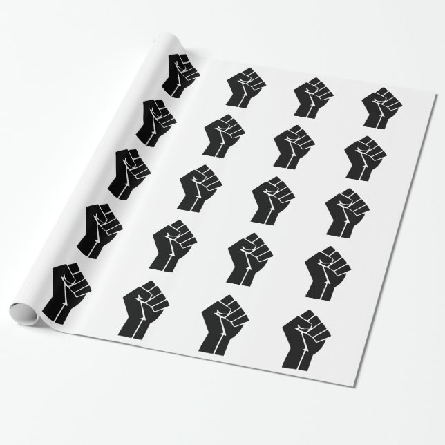 Papier Cadeau Symbole Poing levé / Puissance noire (Déroulé)