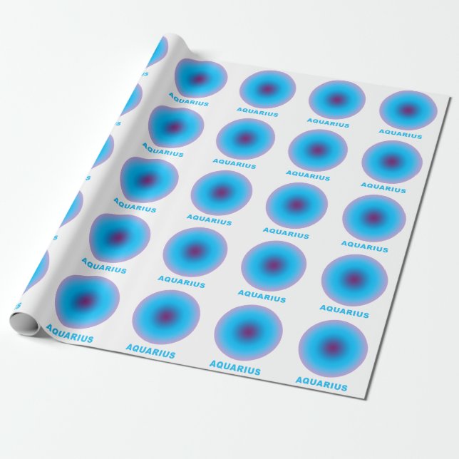 Papier Cadeau SYMBOLE Zodiaque Aquarius (Déroulé)