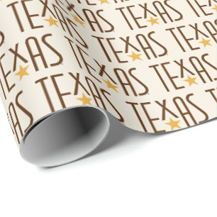 Papier Cadeau Symboles de Texas, Texas et Star Brown