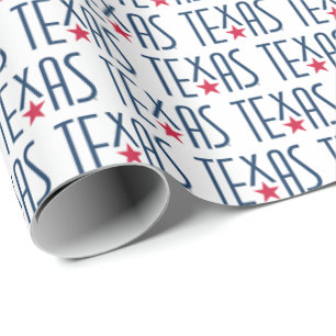 Papier Cadeau Symboles de Texas, Texas et Star Navy